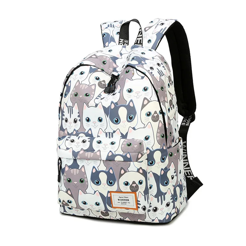 Waterproof Cat Printing Backpack