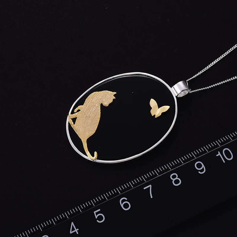 Lotus Fun Real 925 Sterling Silver Natural Agate Handmade Fine Jewelry Cat