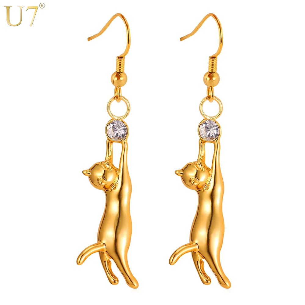 3D Cute Cat Dangle Earring