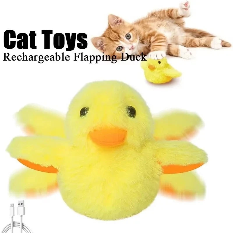 Yellow Flapping Duck Cat Toys