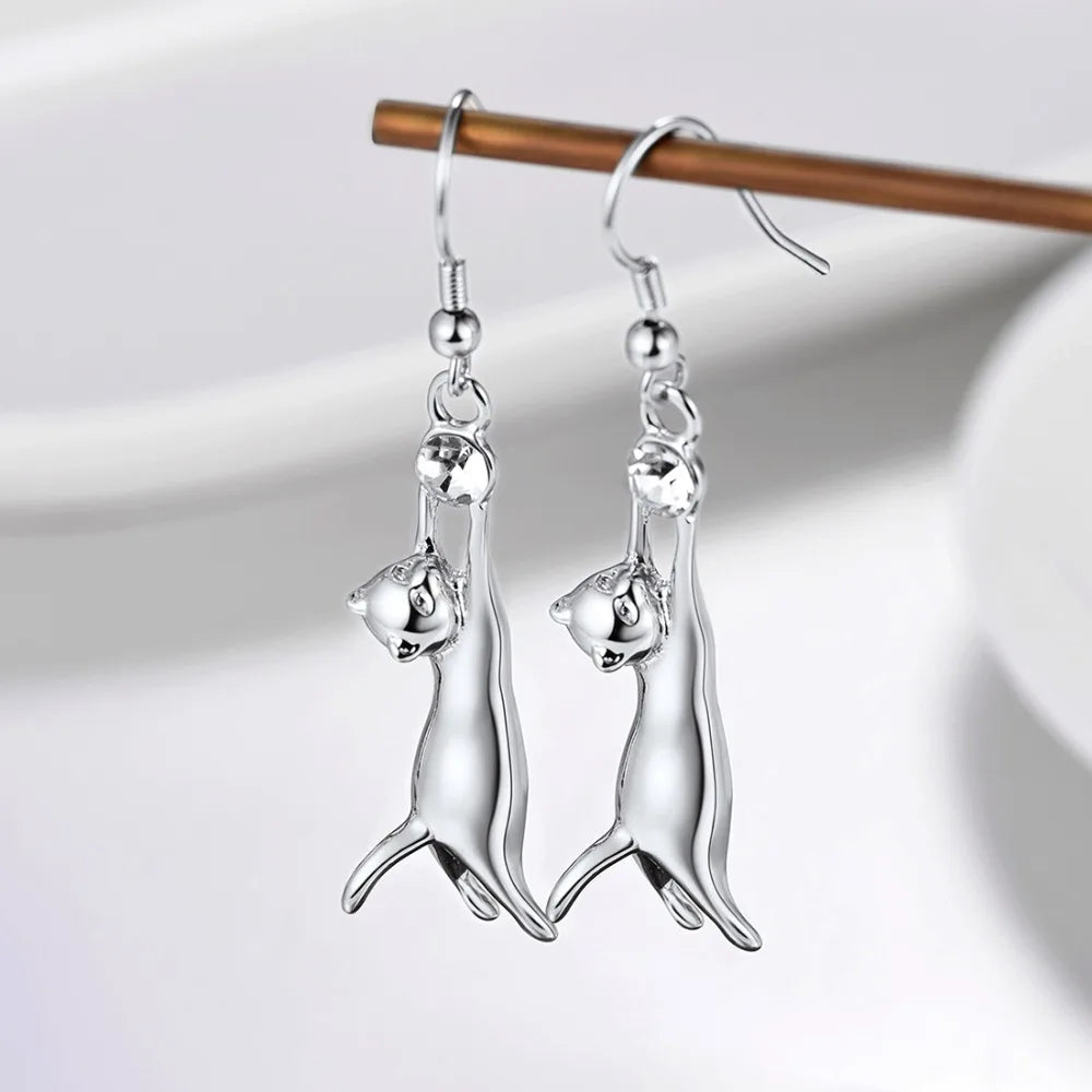 3D Cute Cat Dangle Earring
