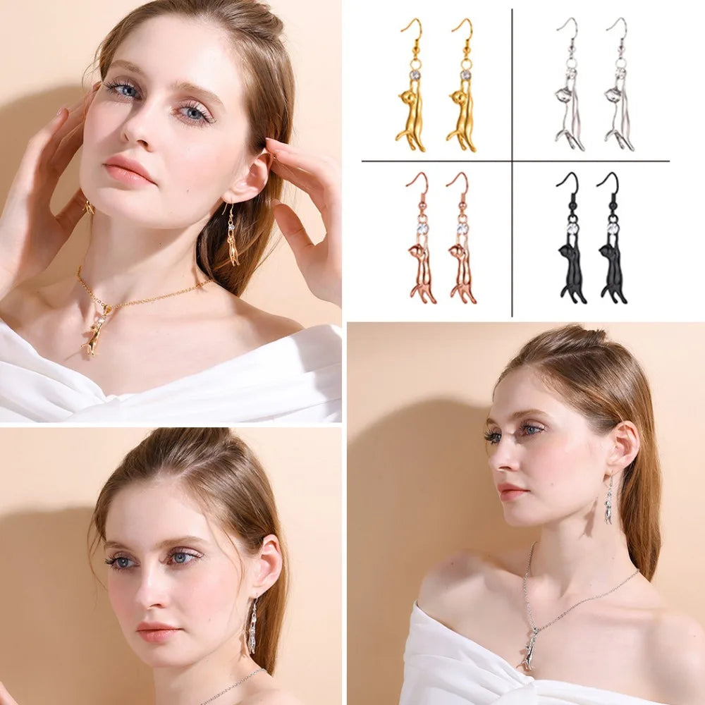 3D Cute Cat Dangle Earring