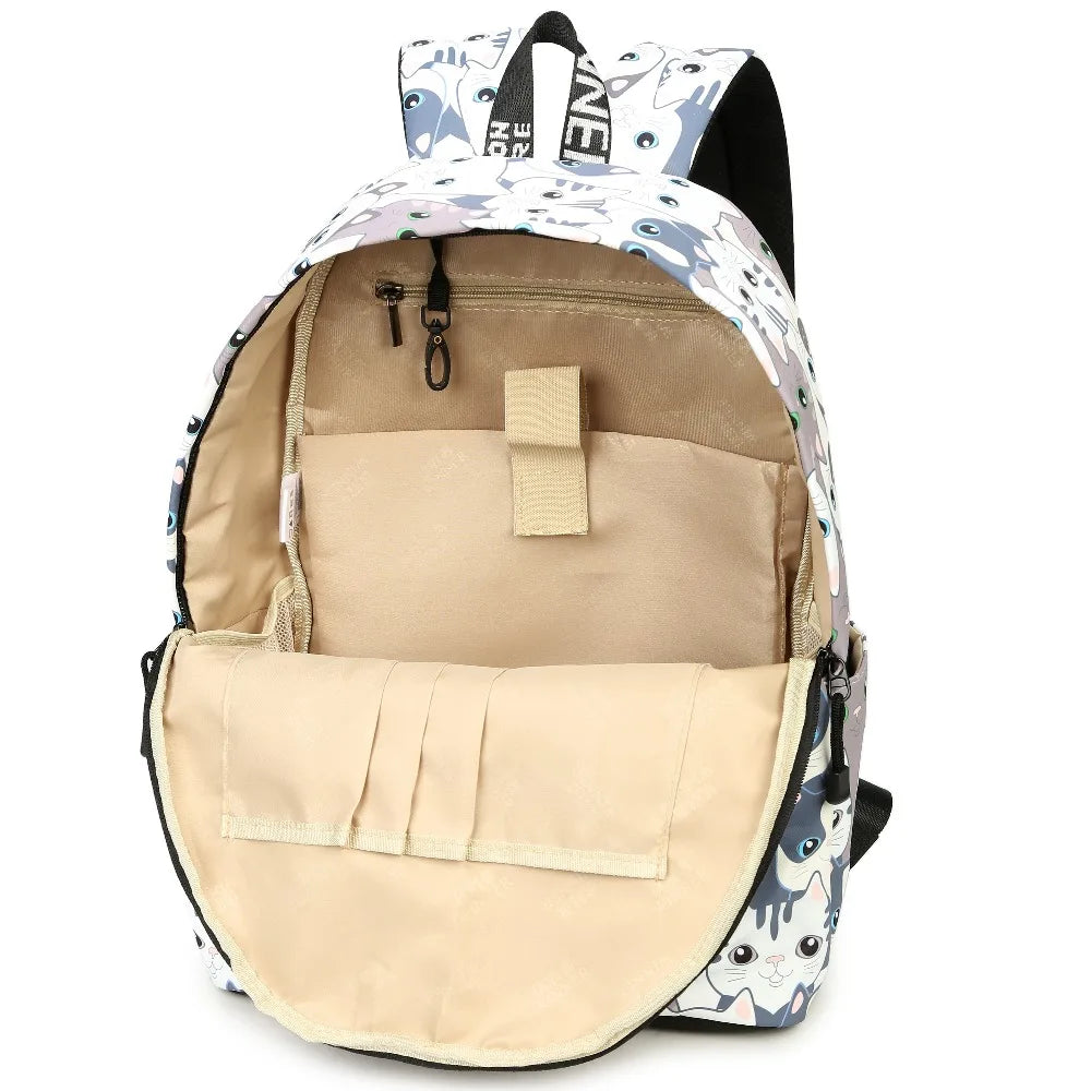 Waterproof Cat Printing Backpack