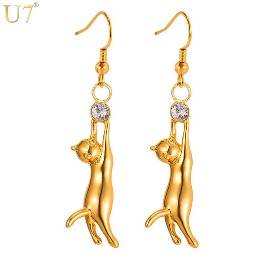 3D Cute Cat Dangle Earring