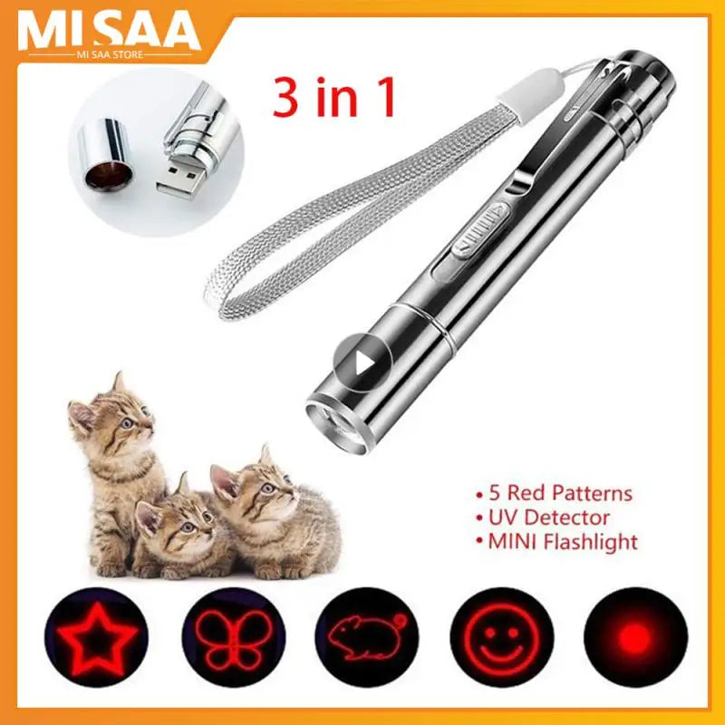 Laser Pointer USB Rechargeable Pen 3 In 1 Cat