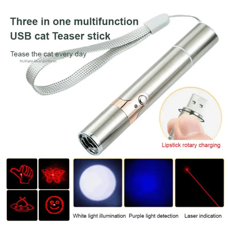 Laser Pointer USB Rechargeable Pen 3 In 1 Cat